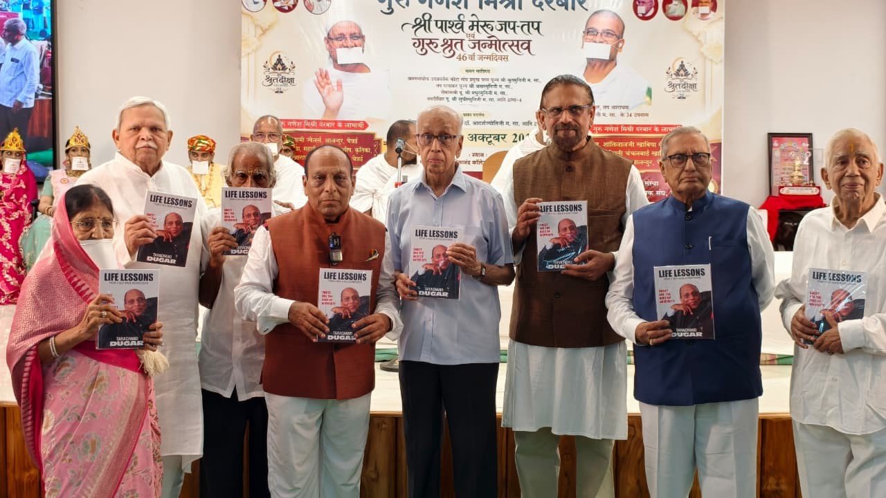 Seven guests pictured at the Life Lessons book launch in Chennai