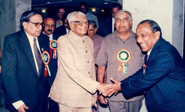 Tarachand Dugar greeting President R. Venkataraman